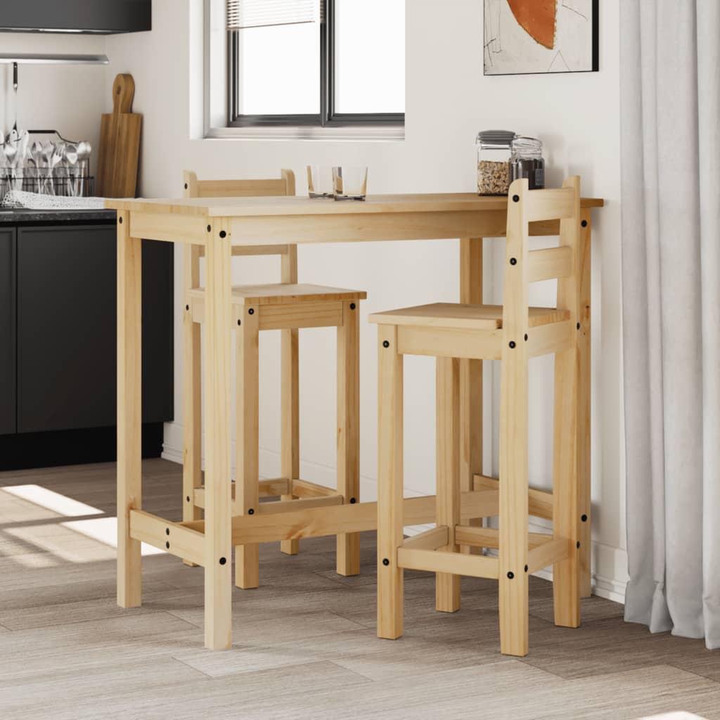 Set Da Bar 3 Pz In Legno Massello Di Pino