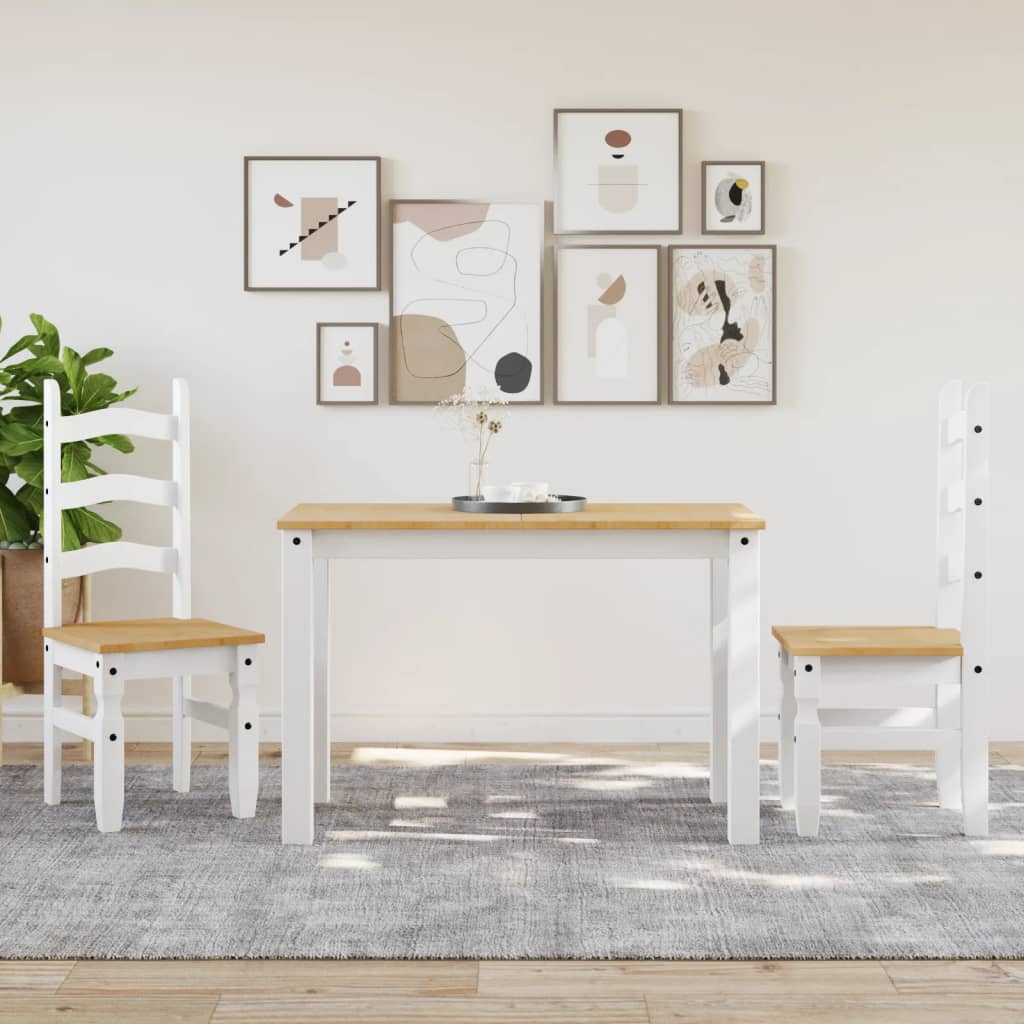 Sedie Da Pranzo 2 Pz Corona Bianche 42x47x107cm Legno Massello Di Pino