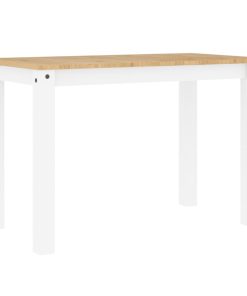 Tavolo Da Pranzo Panama Bianco 117x60x75 Cm Legno Massello Pino