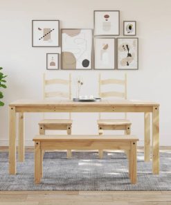 Tavolo Da Pranzo Panama 160x80x75 Cm In Legno Massello Di Pino