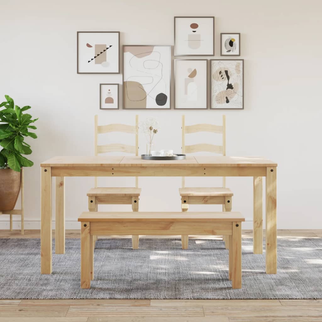 Tavolo Da Pranzo Panama 160x80x75 Cm In Legno Massello Di Pino