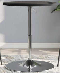 Tavolino Bar Nero 60x60x90 Cm Legno Multistrato Acciaio Cromato