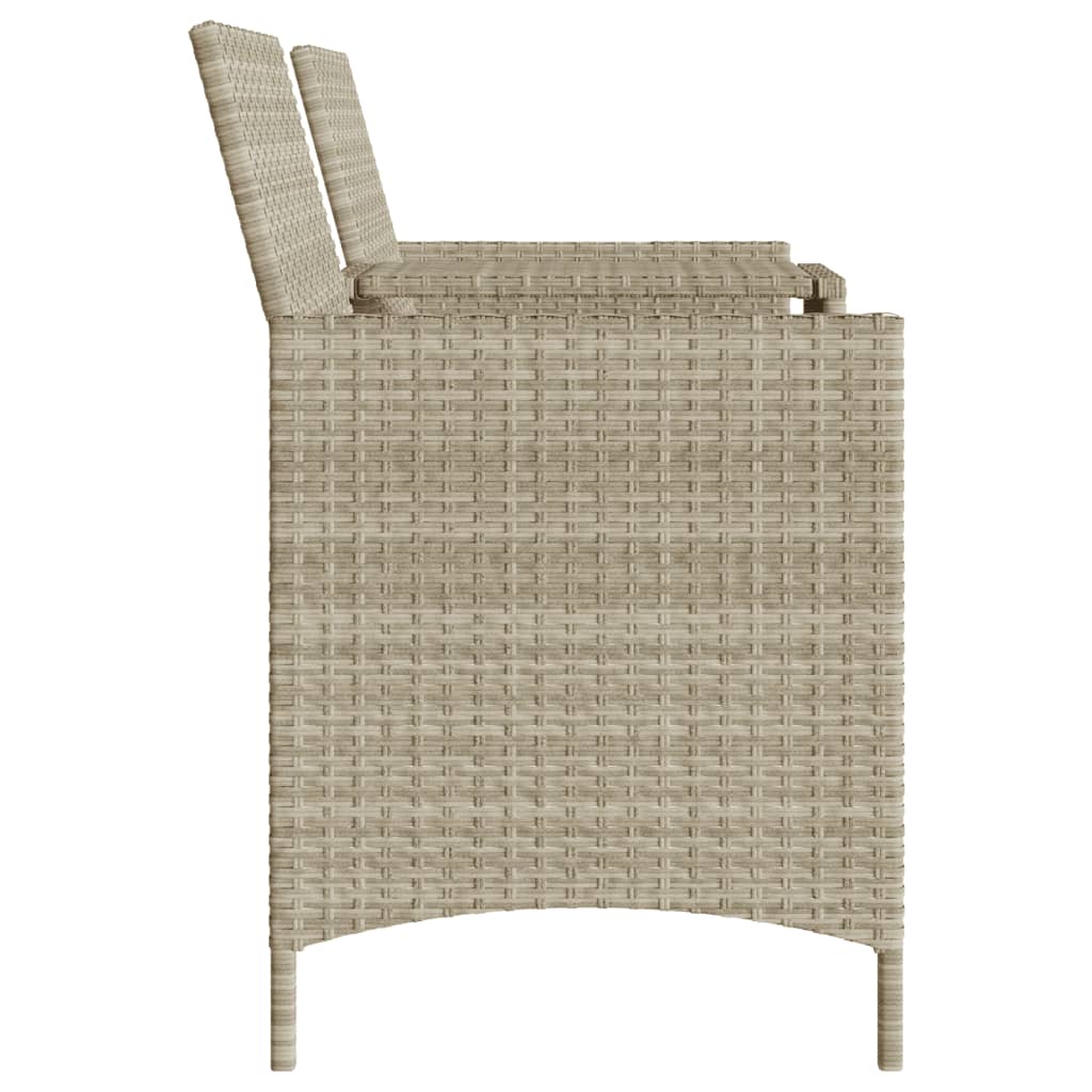 Divano Giardino 2posti Tavolo Sgabelli Grigio Chiaro Polyrattan - Image 2