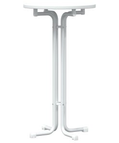Tavolo Da Pranzo Bianco Ø60x110 Cm Legno Multistrato E Acciaio