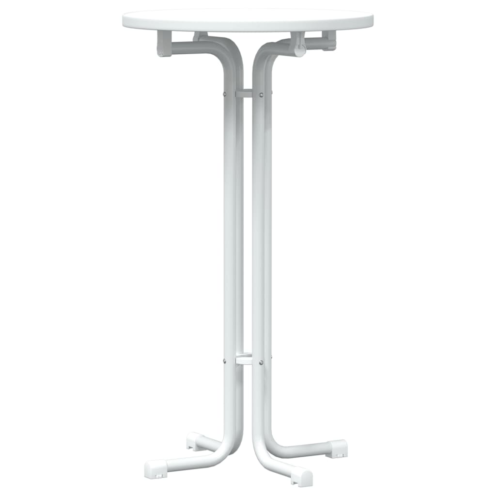 Tavolo Da Pranzo Bianco Ø60x110 Cm Legno Multistrato E Acciaio