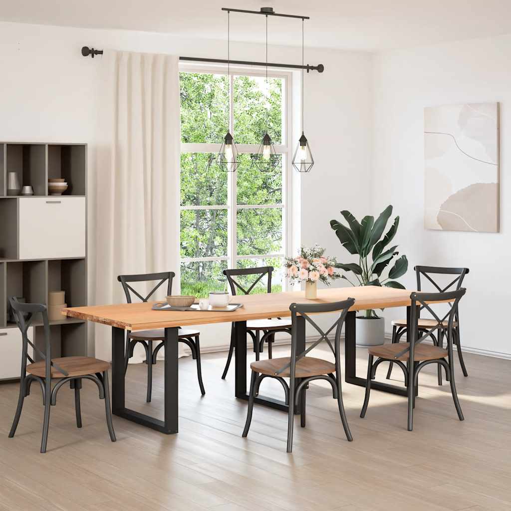 Gambe Per Tavolo Da Pranzo A Forma Di U 3 Pz Nere 90x(72-73) Cm In Acciaio - Image 2