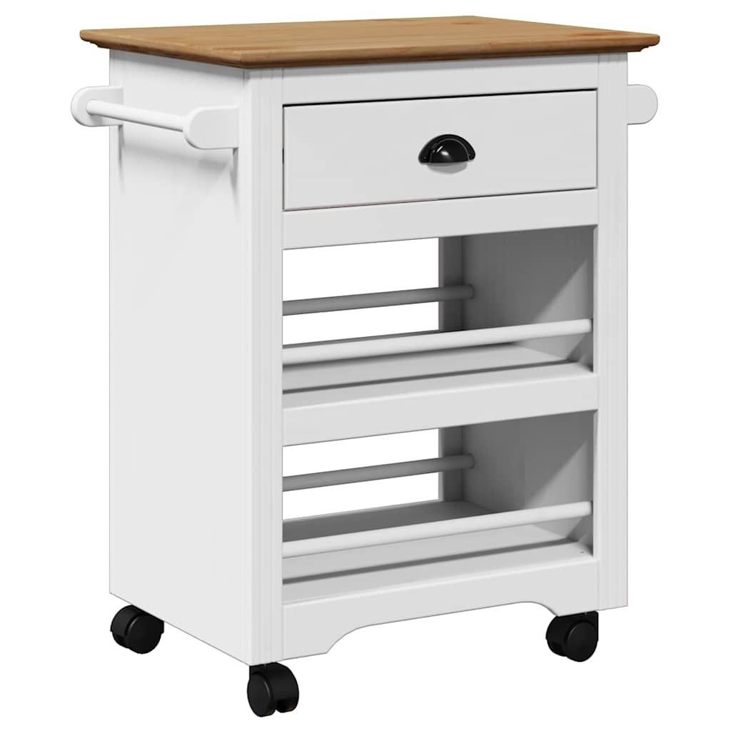 Carrello Da Cucina Bodo Bianco E Marrone 67,5x45x80 cm - Image 6