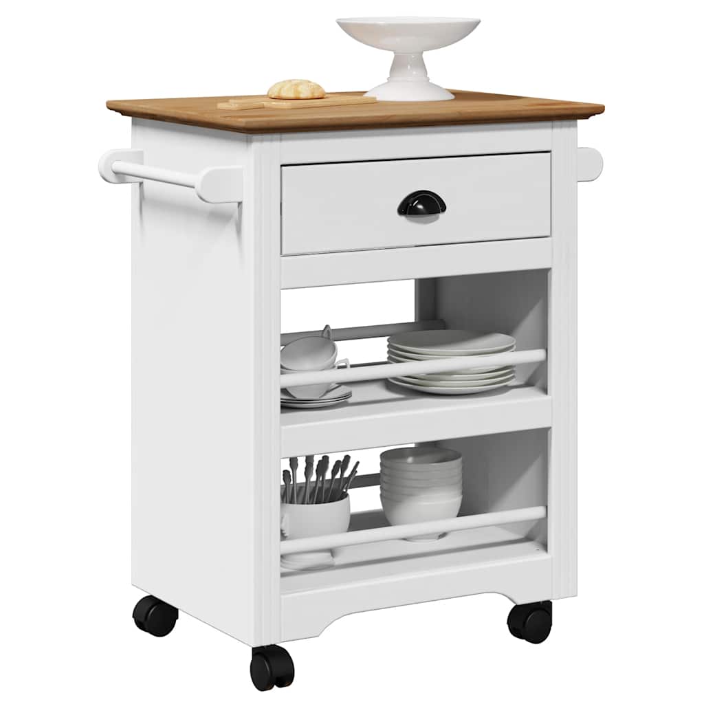 Carrello Da Cucina Bodo Bianco E Marrone 67,5x45x80 cm - Image 4