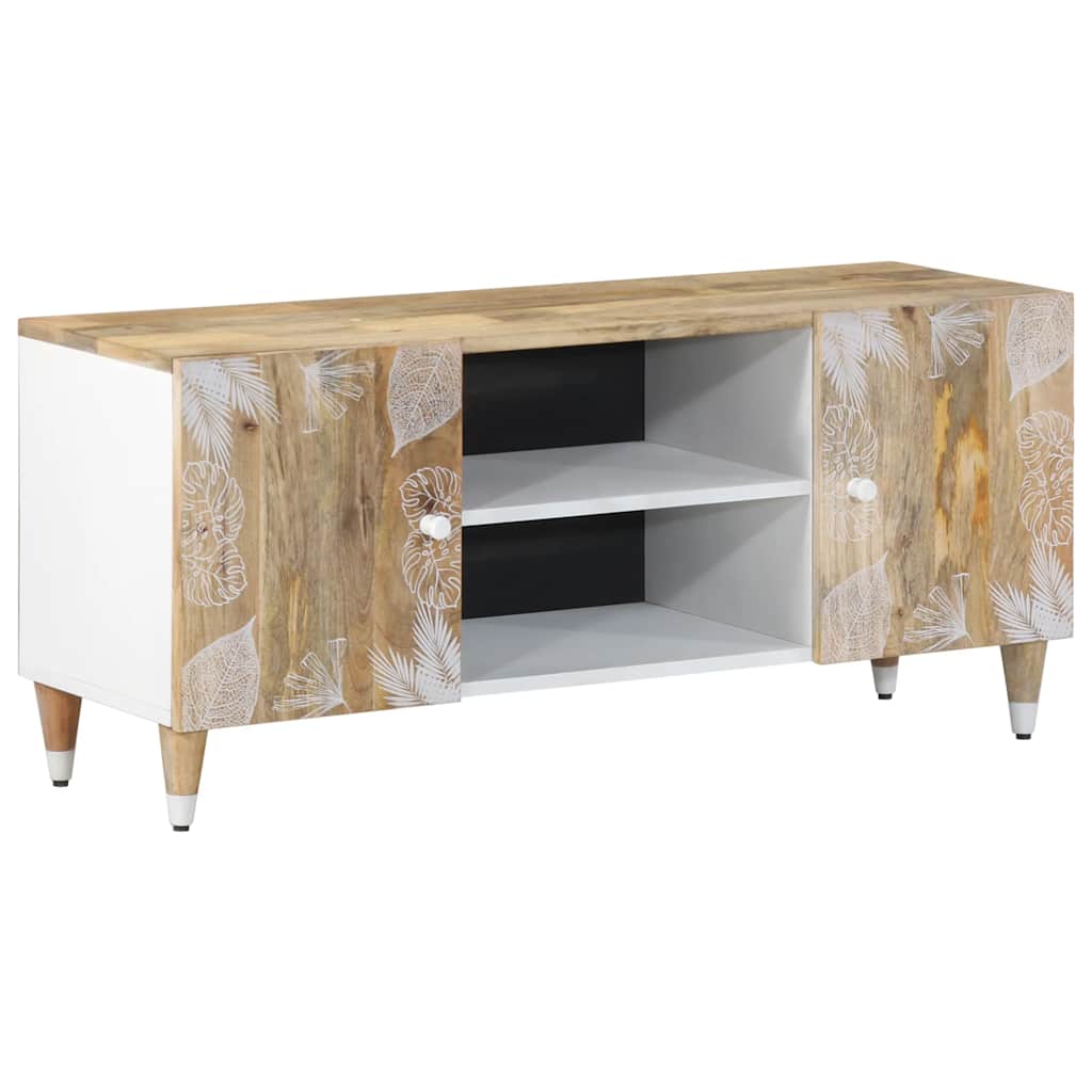 Mobile Porta Tv 105x33,5x46 Cm In Legno Massello Di Mango - Image 6