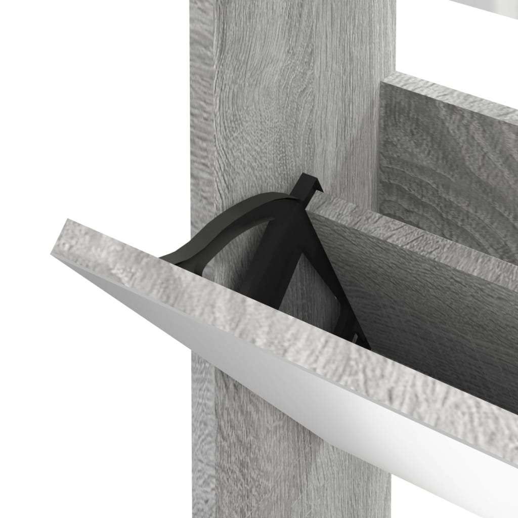 Scarpiera Con Specchio A 3 Livelli Grigio Sonoma 63x17x102,5 cm - Image 5