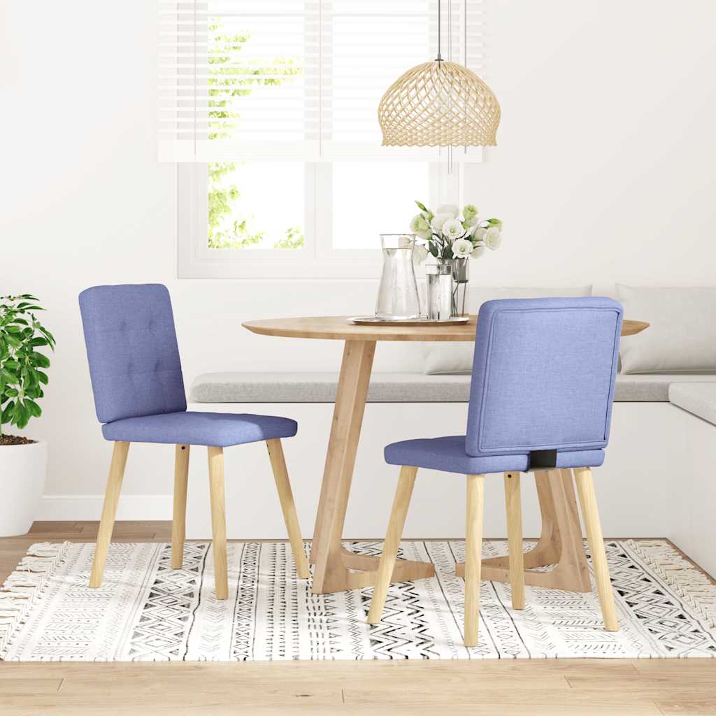 Sedie Da Pranzo 2 Pz Blu Jeans In Tessuto