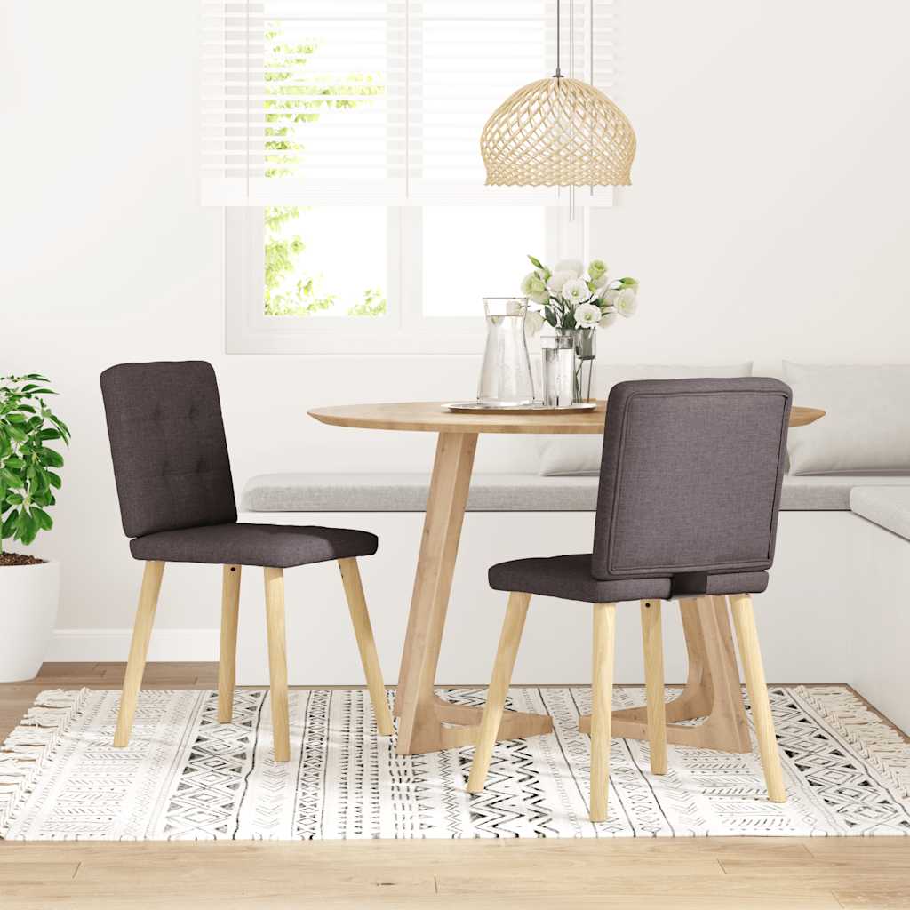 Sedie Da Pranzo 2 Pz Marrone Scuro In Tessuto