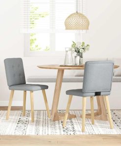 Sedie Da Pranzo 2 Pz Grigio Chiaro In Tessuto