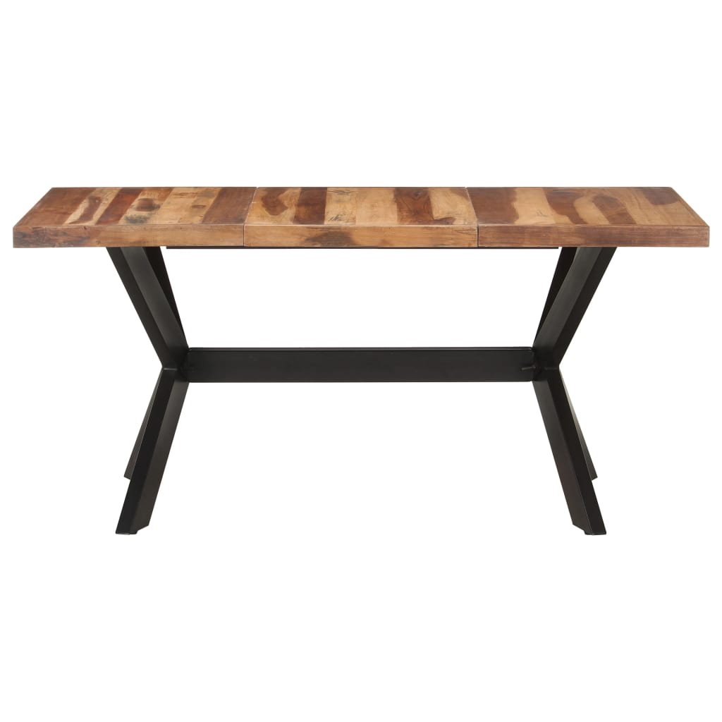 Tavolo Da Pranzo 160x80x75 Cm Legno Massello Con Finitura Ambra