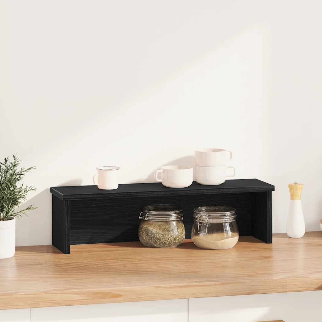 Scaffale Da Cucina Impilabile Nera 50x15x16 Cm In Truciolato