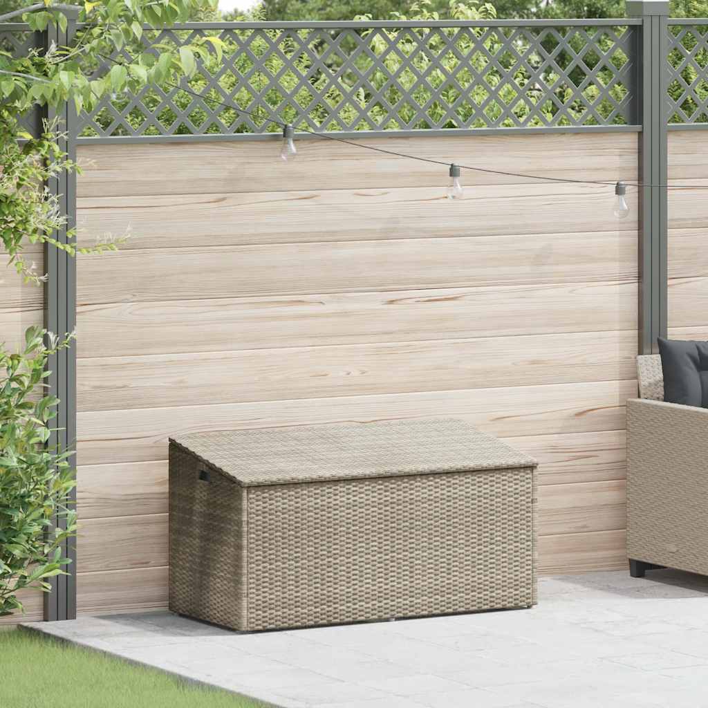 Baule Da Giardino Grigio Chiaro 110x50x58 Cm In Polyrattan - Image 4