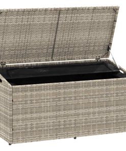 Baule Da Giardino Grigio Chiaro 110x50x58 Cm In Polyrattan