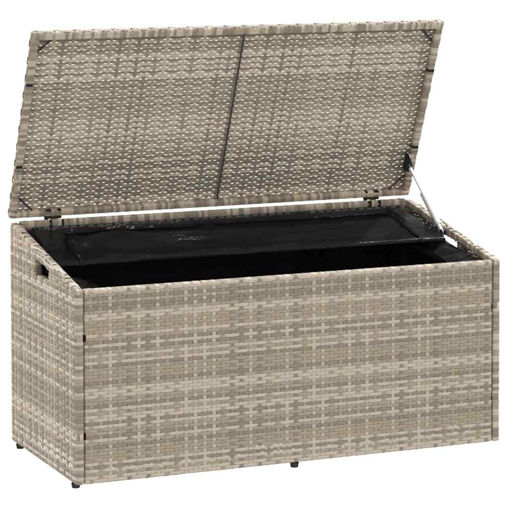 Baule Da Giardino Grigio Chiaro 110x50x58 Cm In Polyrattan