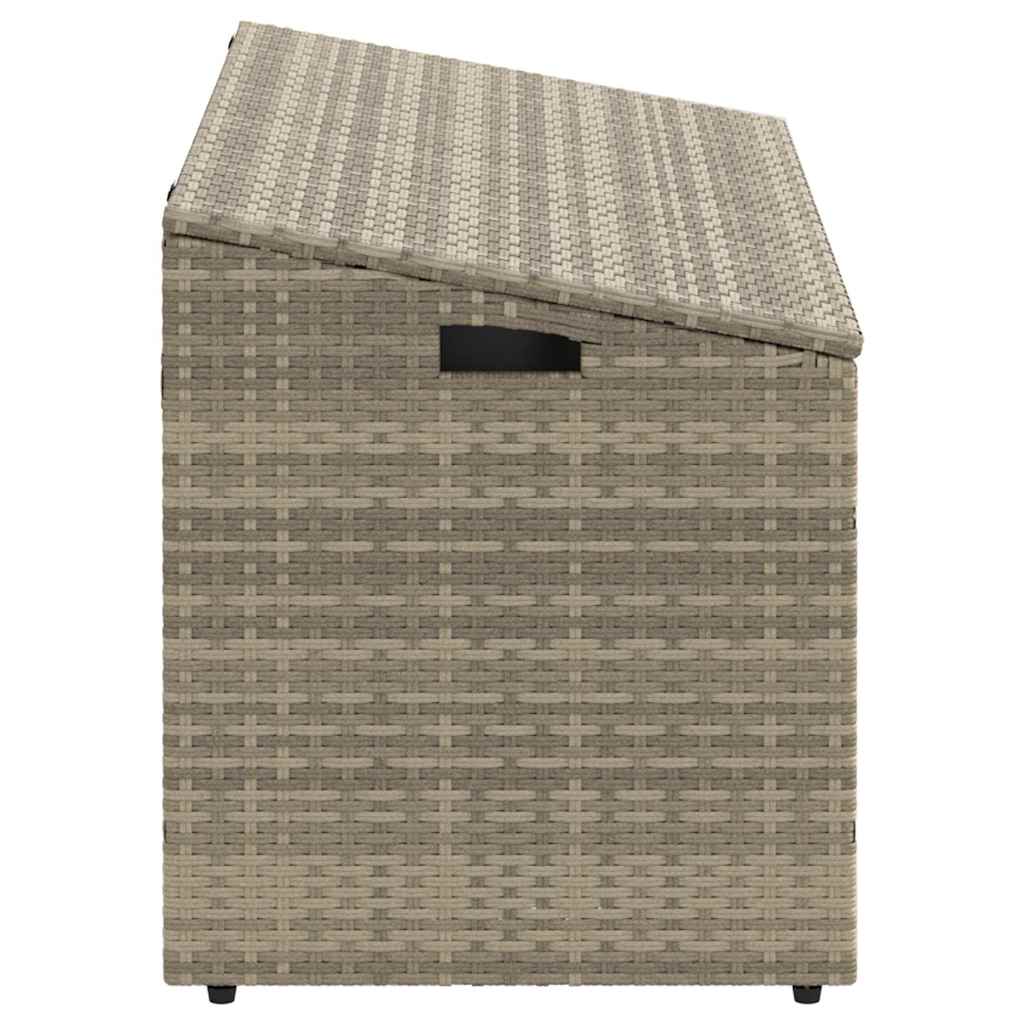 Baule Da Giardino Grigio Chiaro 110x50x58 Cm In Polyrattan - Image 2
