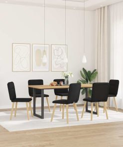 Sedie Da Pranzo 6 Pz Nere In Tessuto