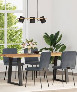 Sedie Da Pranzo 4 Pz Grigio Scuro In Velluto