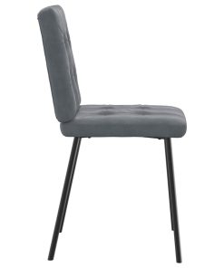 Sedie Da Pranzo 6 Pz Grigio Scuro In Velluto