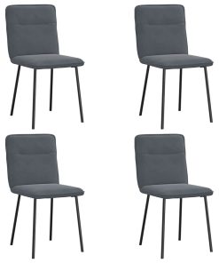 Sedie Da Pranzo 4 Pz Grigio Scuro In Velluto