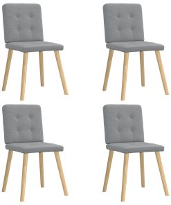 Sedie Da Pranzo 4 Pz Grigio Chiaro In Tessuto