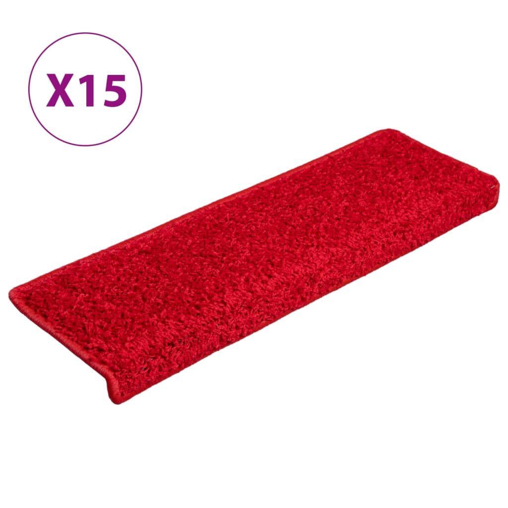 Tappetini Per Scale 15 Pz 65x21x4 Cm Rosso Bordo Rettangolare - Image 4