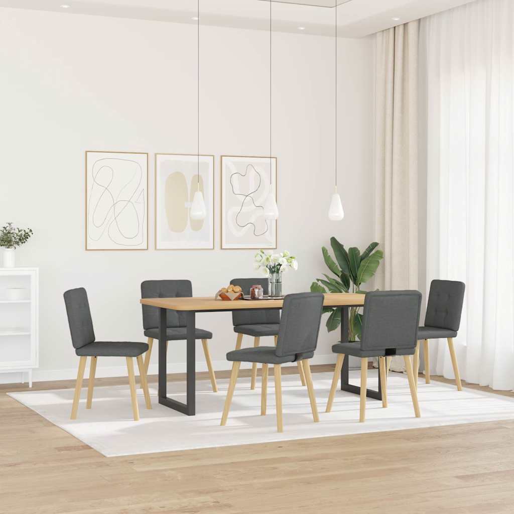 Sedie Da Pranzo 6 Pz Grigio Scuro In Tessuto
