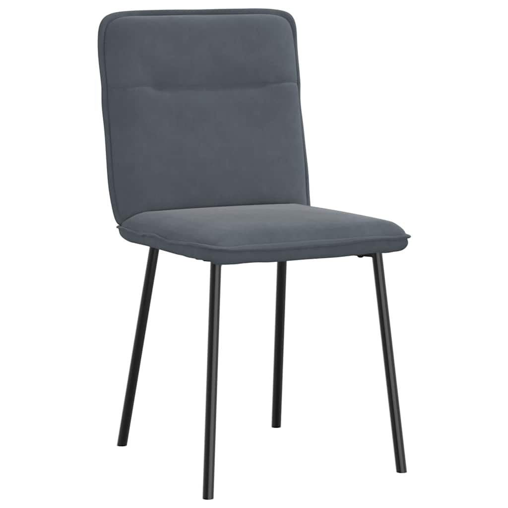 Sedie Da Pranzo 6 Pz Grigio Scuro In Velluto