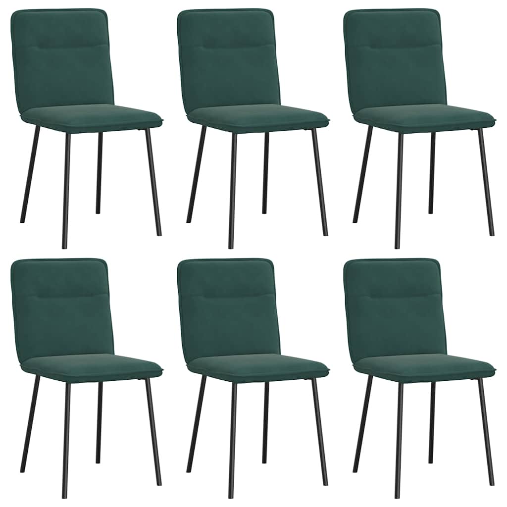 Sedie Da Pranzo 6 Pz Verde Scuro In Velluto