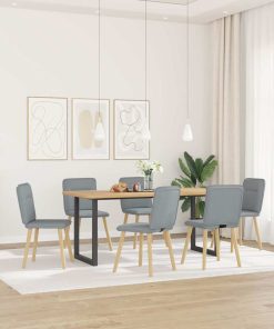 Sedie Da Pranzo 6 Pz Grigio Chiaro In Tessuto