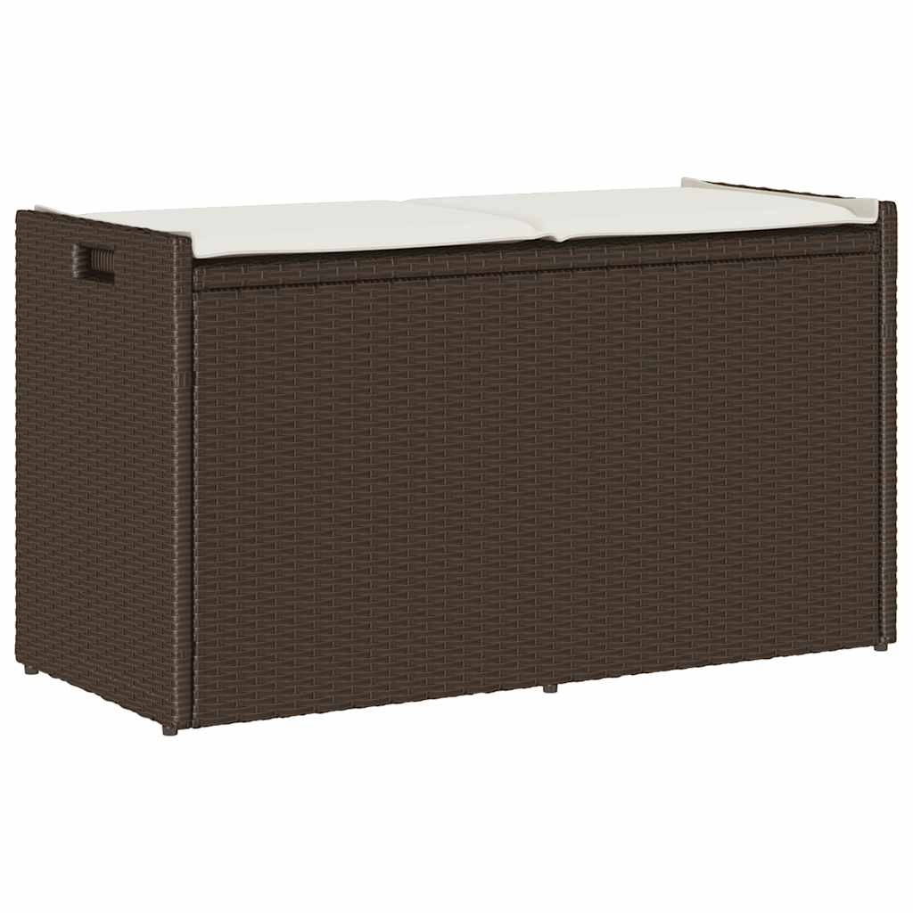 Cassapanca Da Esterno Con Cuscino Marrone 100 Cm In Polyrattan - Image 5