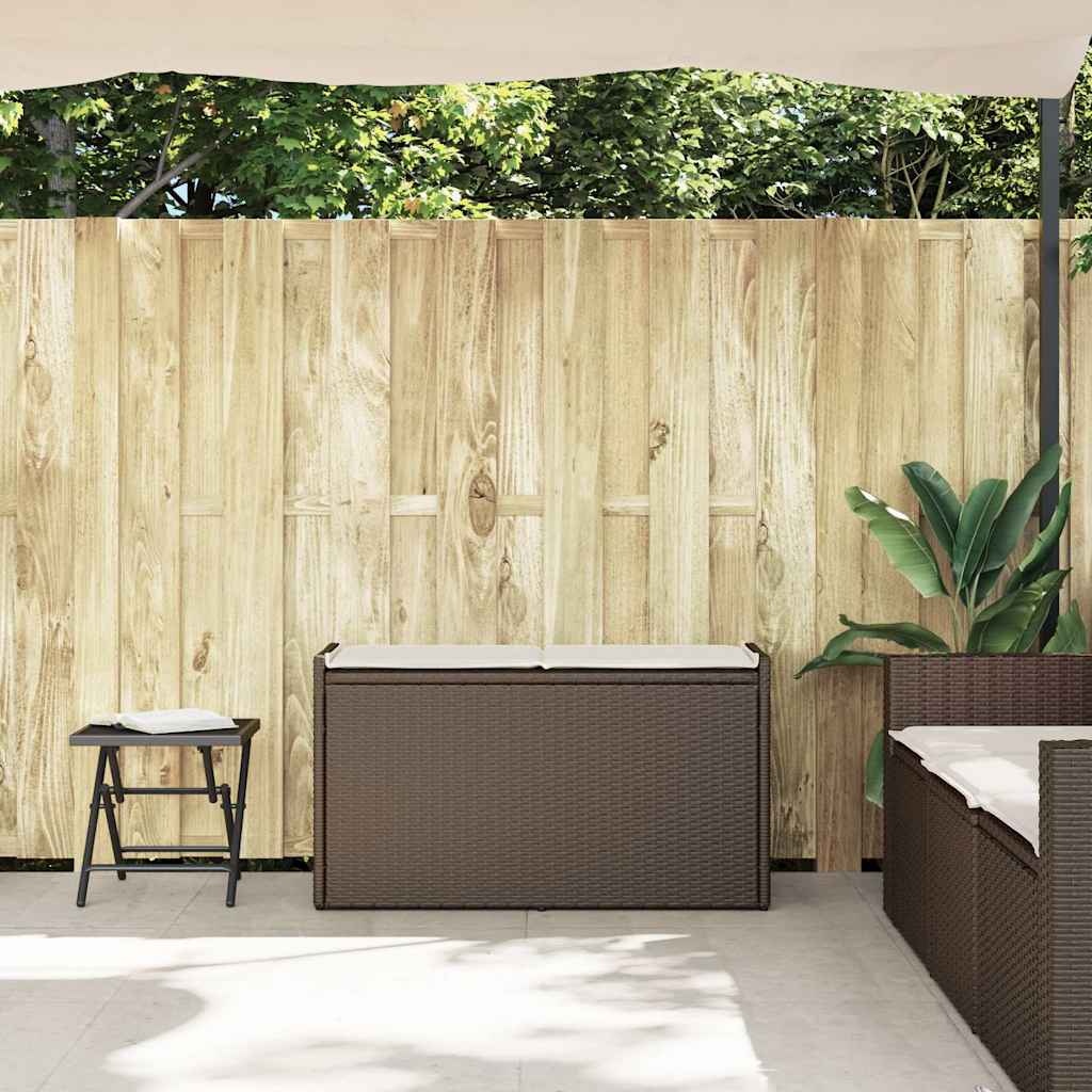 Cassapanca Da Esterno Con Cuscino Marrone 100 Cm In Polyrattan - Image 2