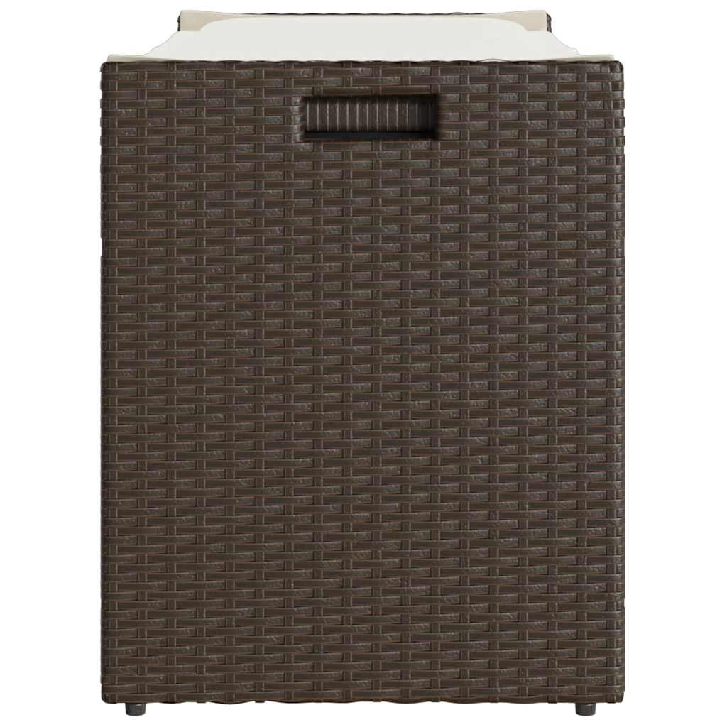 Cassapanca Da Esterno Con Cuscino Marrone 100 Cm In Polyrattan - Image 4