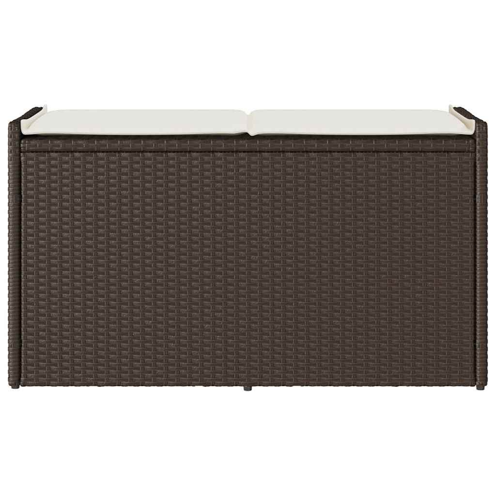 Cassapanca Da Esterno Con Cuscino Marrone 100 Cm In Polyrattan - Image 3
