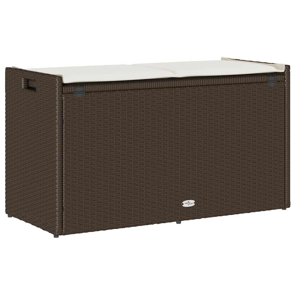 Cassapanca Da Esterno Con Cuscino Marrone 100 Cm In Polyrattan - Image 6