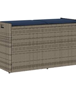 Cassapanca Da Esterno Con Cuscino Grigia 100 Cm In Polyrattan