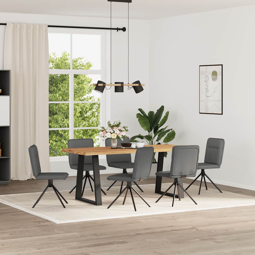 Sedie Da Pranzo 6 Pz Grigio Scuro In Tessuto