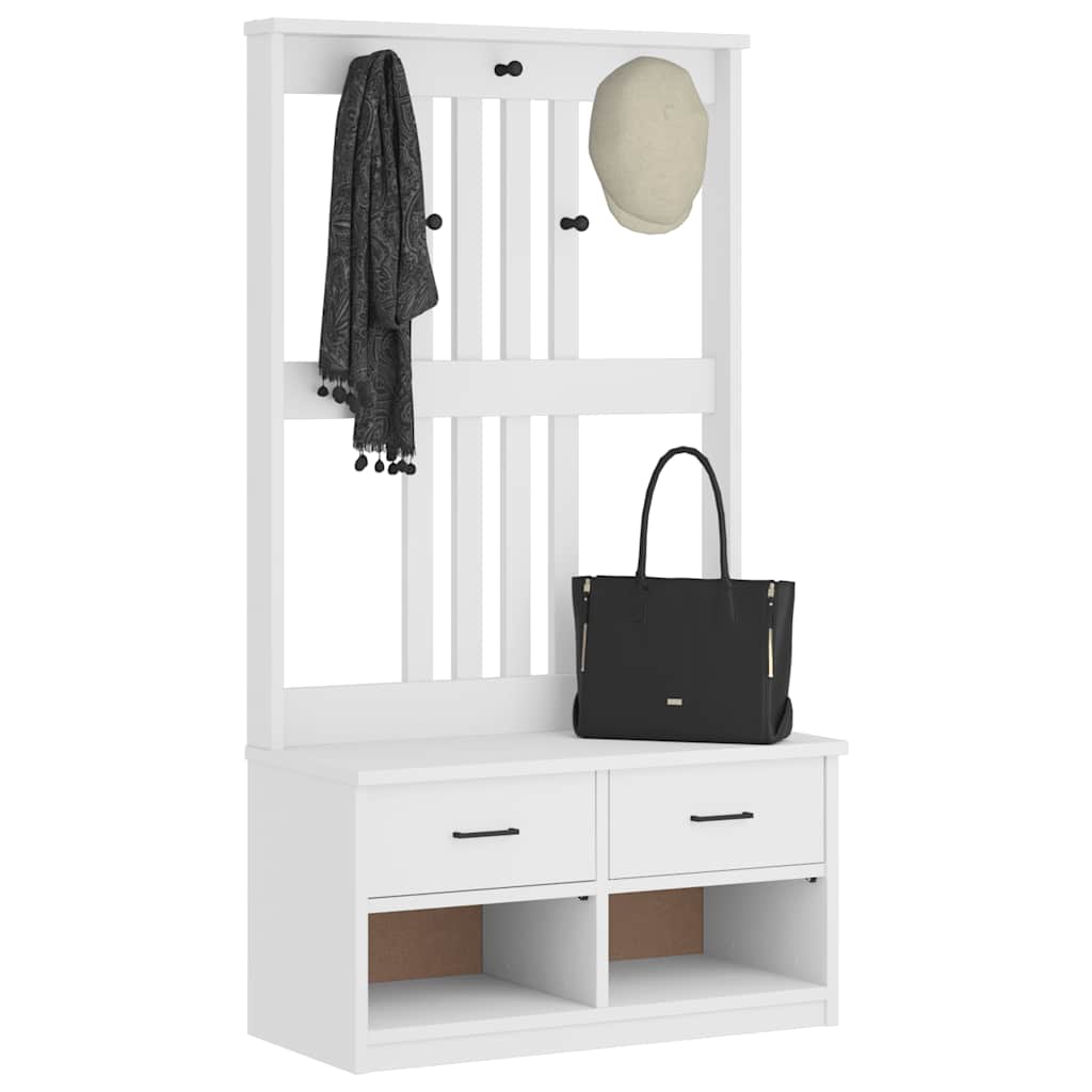 Albero Da Ingresso Sandnes Bianco 87x40x159,5 Cm Legno Di Pino - Image 4