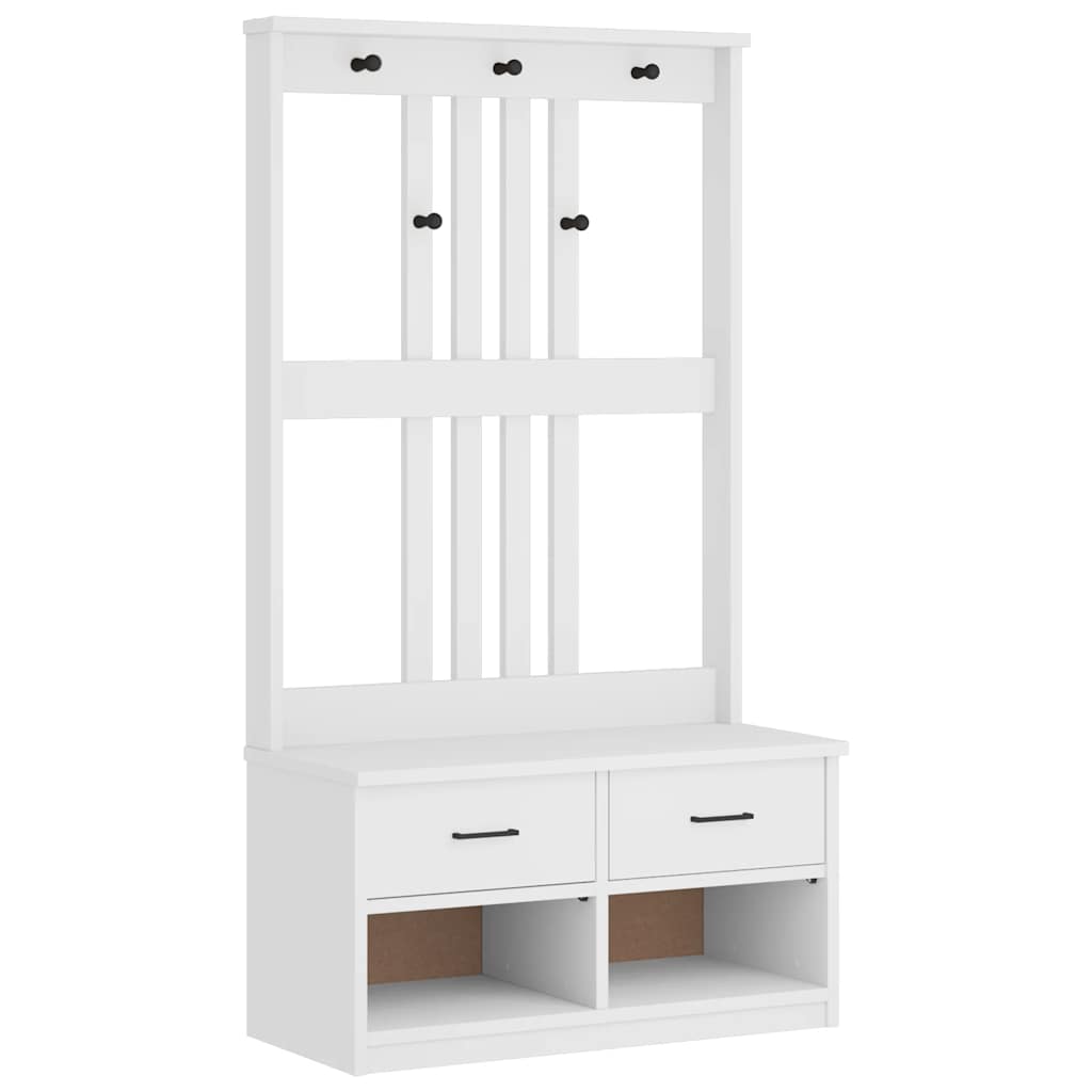 Albero Da Ingresso Sandnes Bianco 87x40x159,5 Cm Legno Di Pino - Image 3