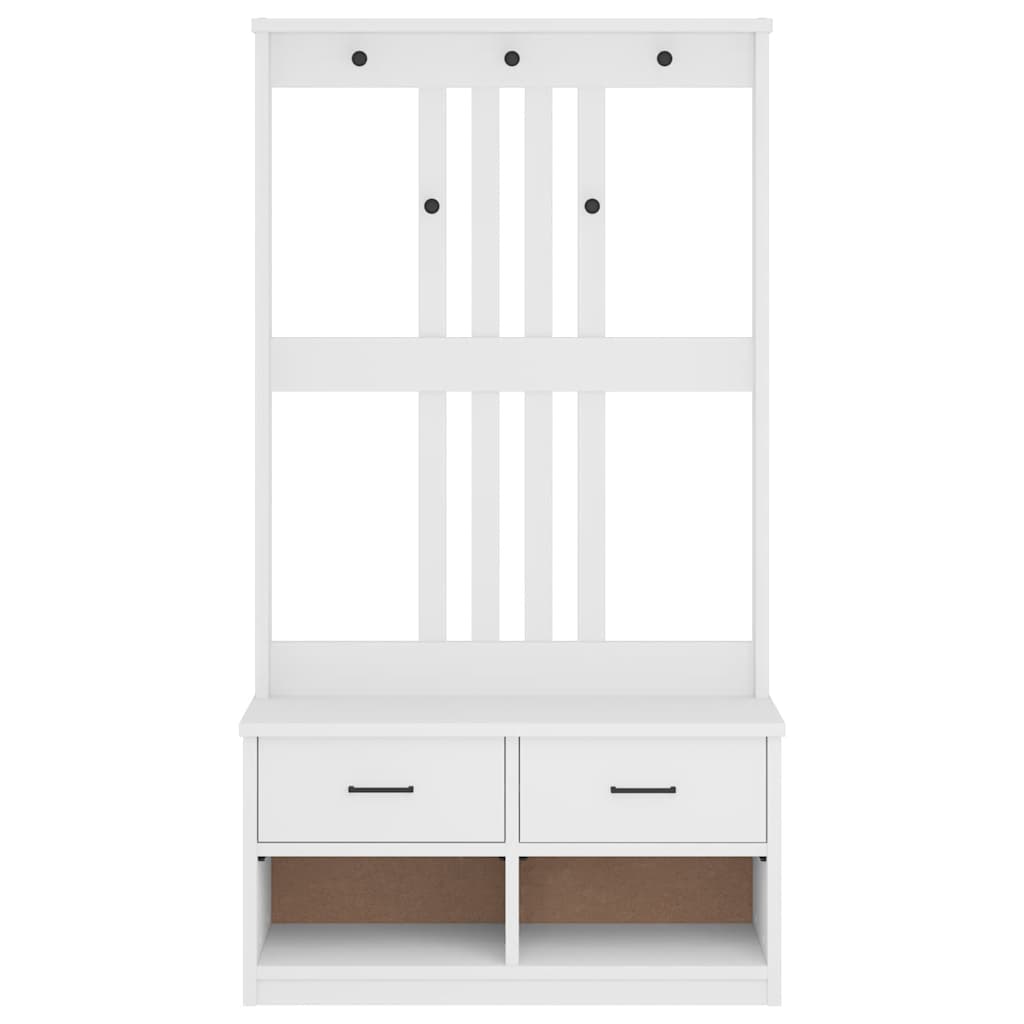 Albero Da Ingresso Sandnes Bianco 87x40x159,5 Cm Legno Di Pino - Image 5