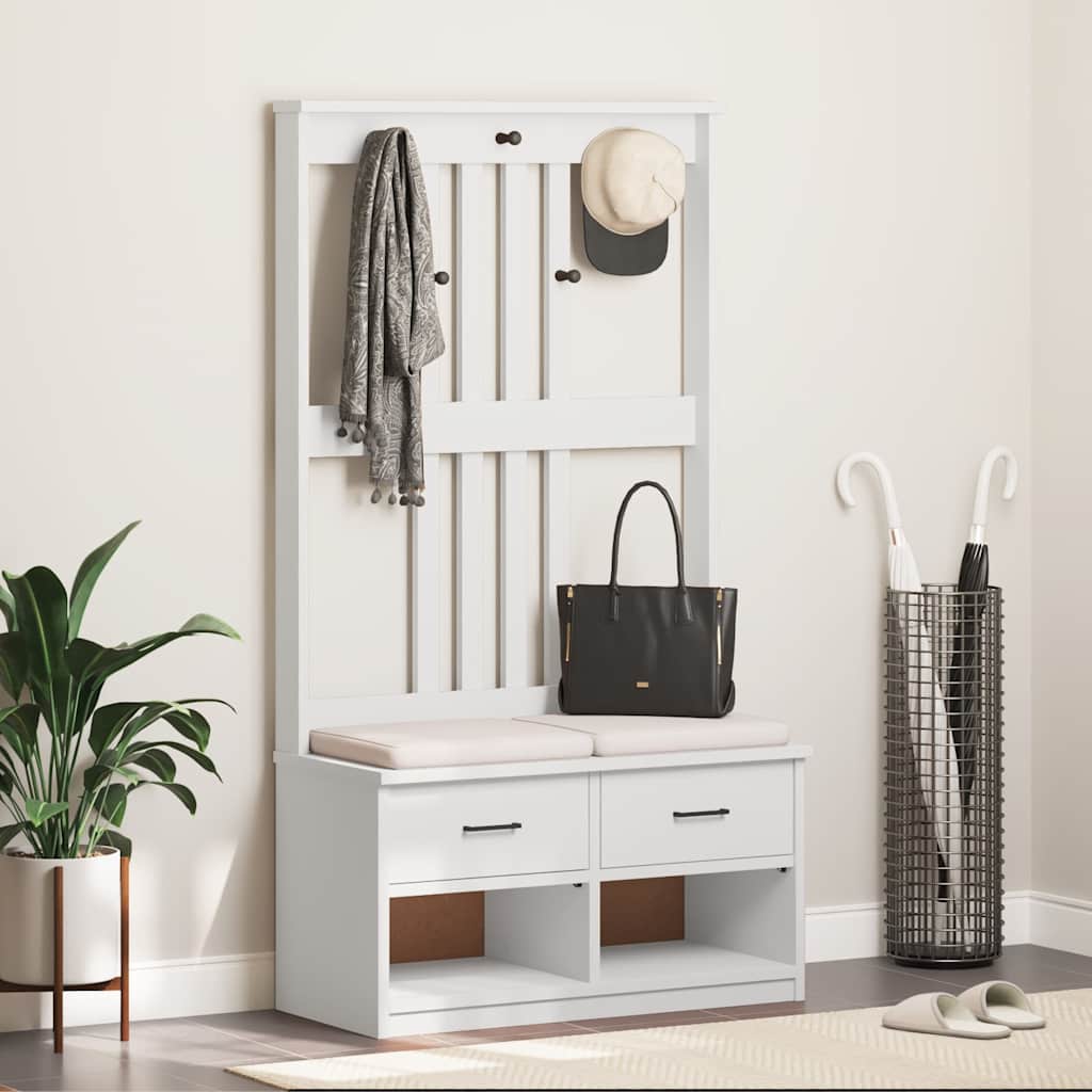 Albero Da Ingresso Sandnes Bianco 87x40x159,5 Cm Legno Di Pino - Image 2