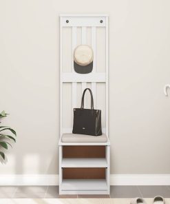 Albero Da Ingresso Sandnes Bianco 45x40x159,5 Cm Legno Di Pino