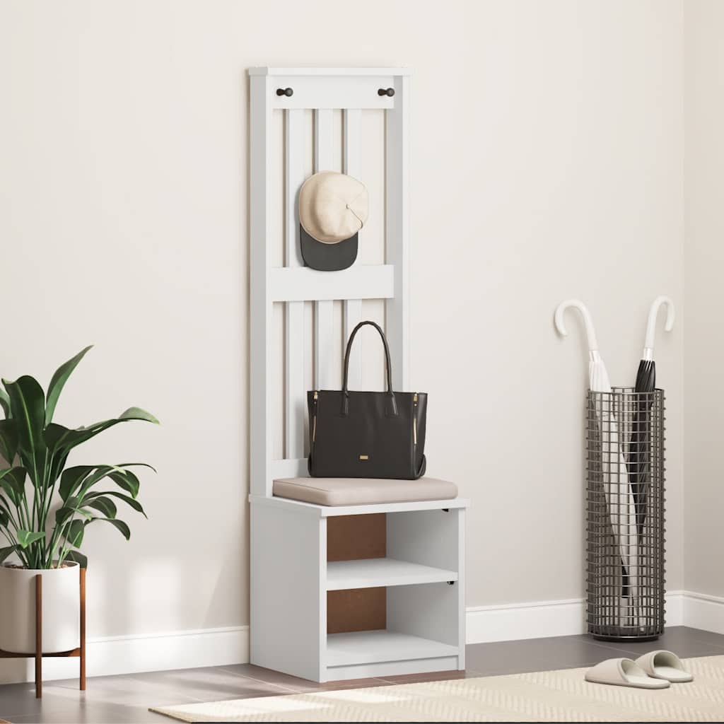 Albero Da Ingresso Sandnes Bianco 45x40x159,5 Cm Legno Di Pino - Image 2