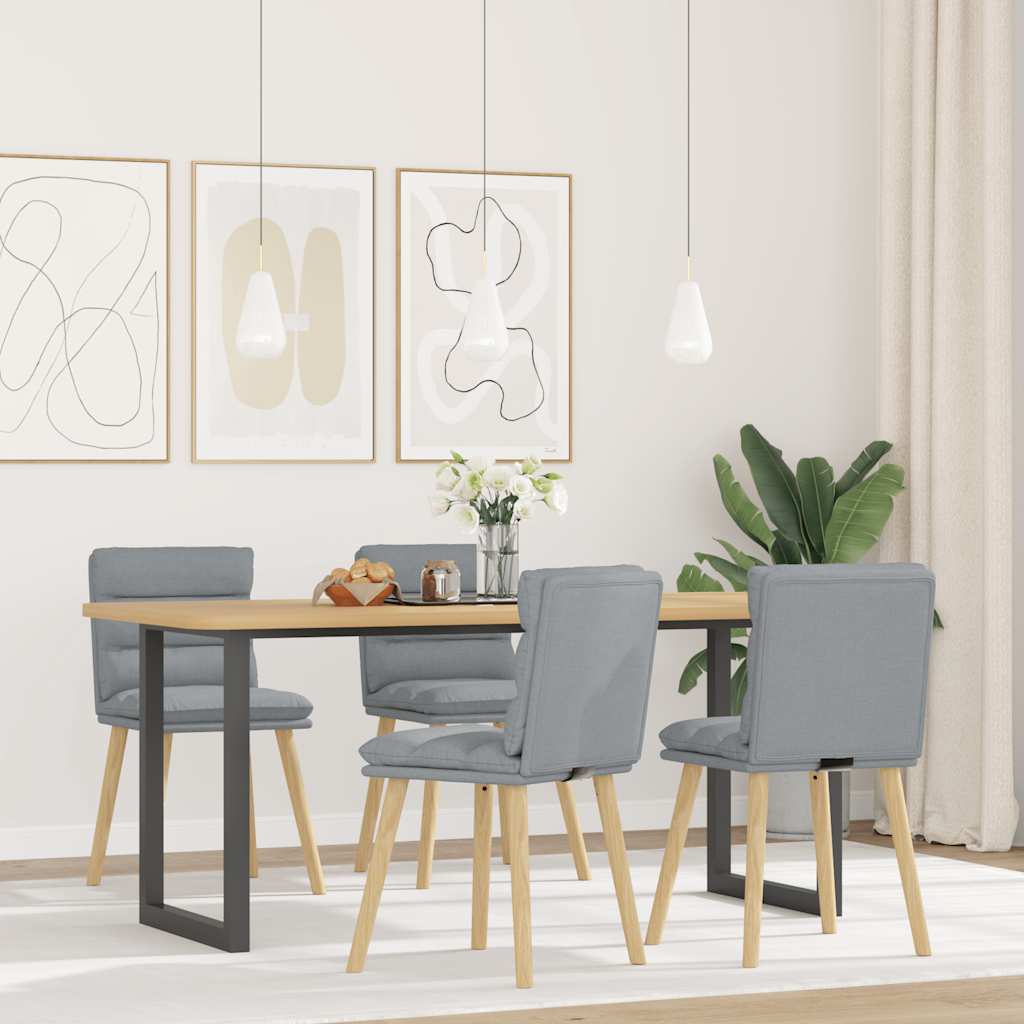 Sedie Da Pranzo 4 Pz Grigio Chiaro In Tessuto