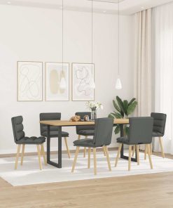 Sedie Da Pranzo 6 Pz Grigio Scuro In Tessuto