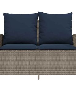Divano Da Giardino A 2 Posti Cuscini&tavolo Grigio Polyrattan