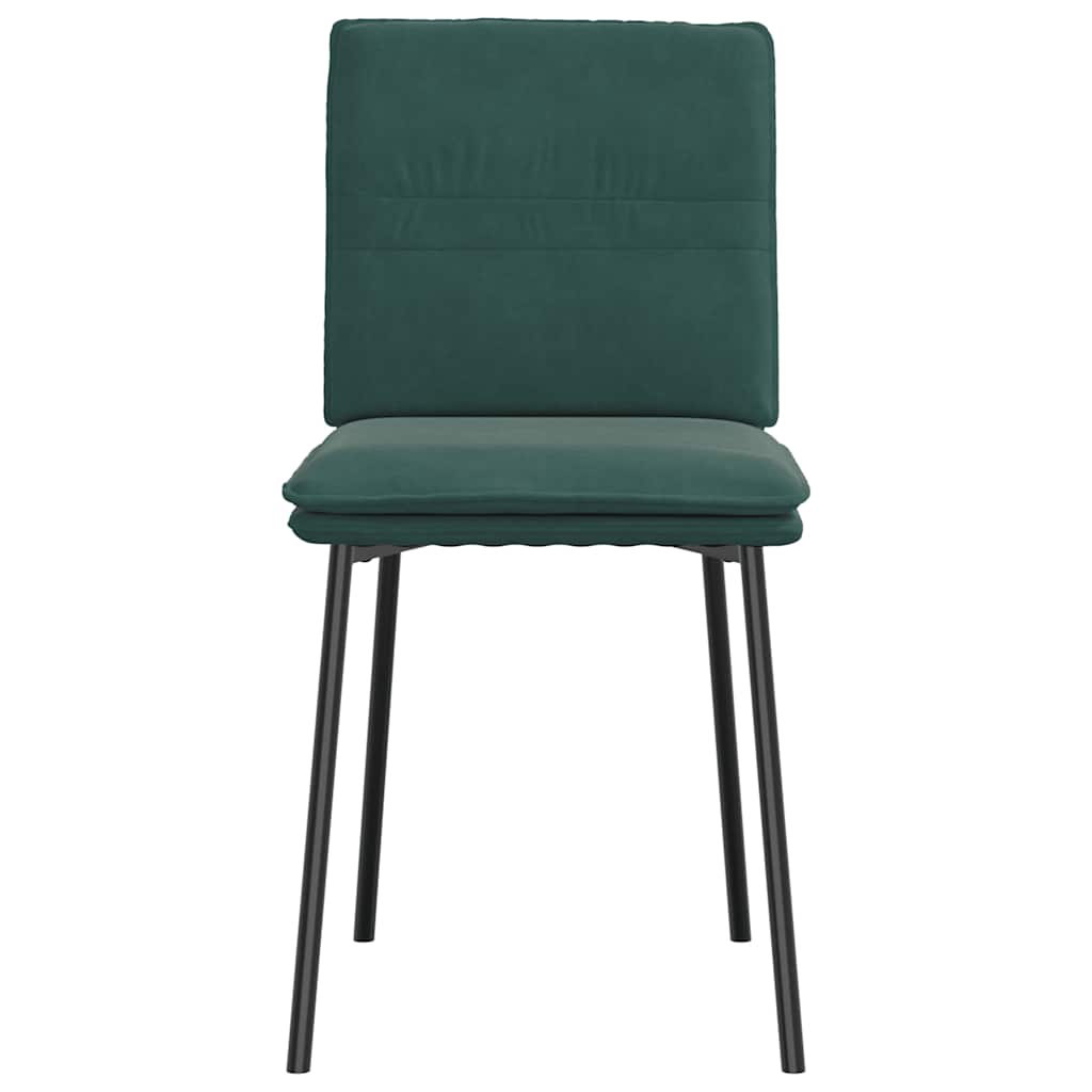 Sedie Da Pranzo 2 Pz Verde Scuro In Velluto